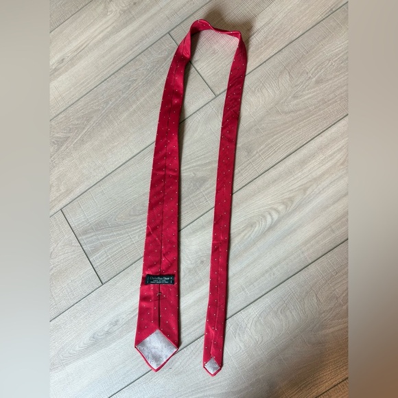 Christian Dior All Silk Elegant Red Silk Tie Made in Italy - Picture 7 of 7